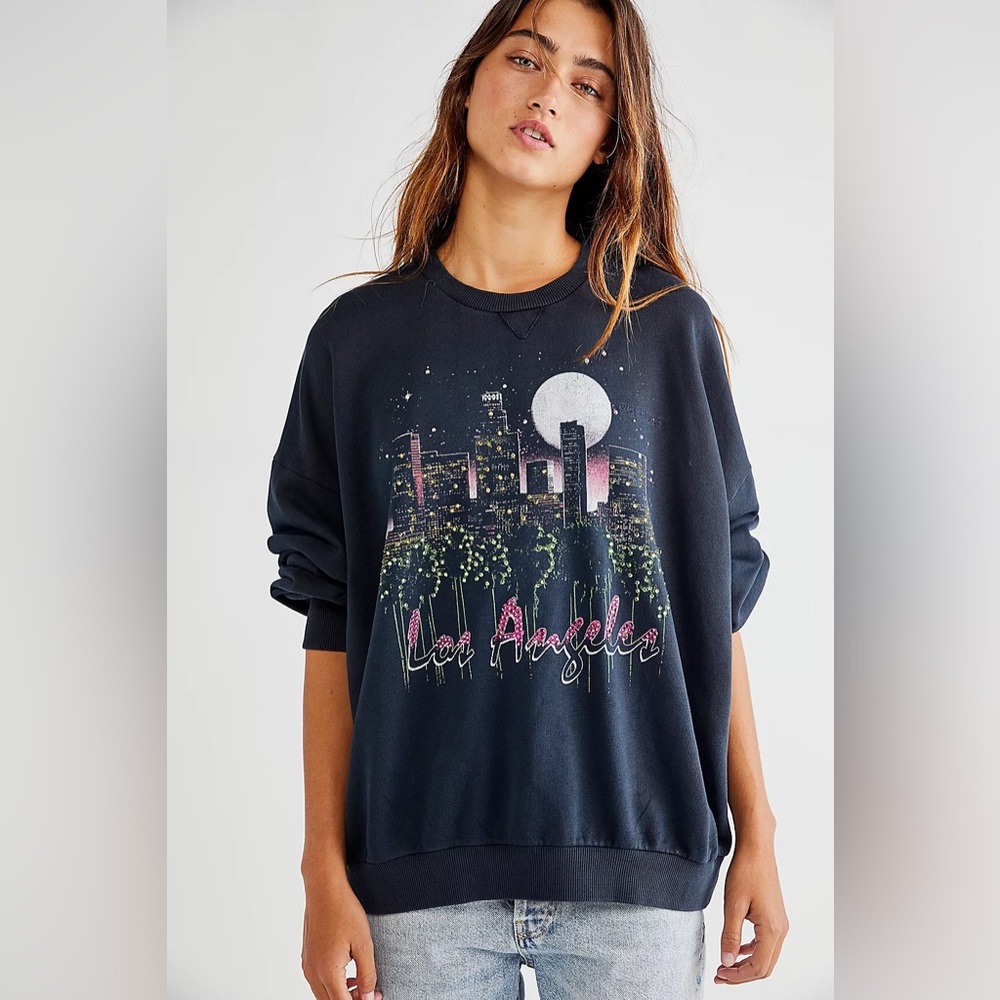 Free People Vintage Souls La Skyline Pullover sweatshirt $198